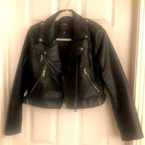 Zara Faux Leather Biker Jacket!